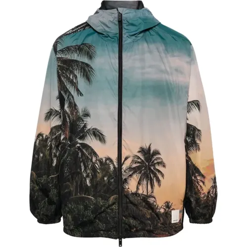 Tropical Print MultiColour Jacket , male, Sizes: L, S - Emporio Armani - Modalova
