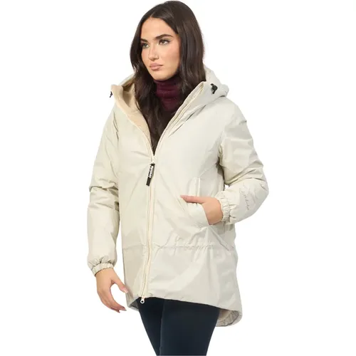 Ivory Kapuzen Wintermantel , Damen, Größe: XL - Invicta - Modalova