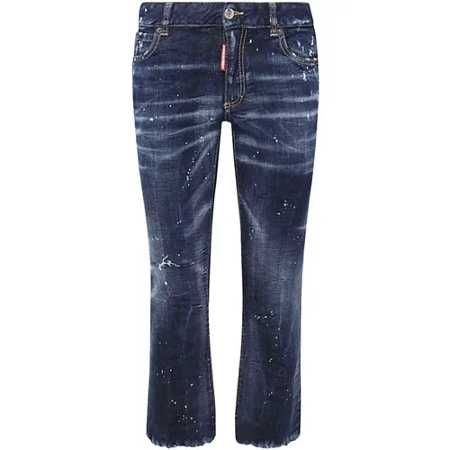 Dark Cropped Flared Jeans , female, Sizes: S - Dsquared2 - Modalova