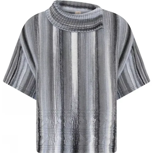 Multi Colour Cape Bluse Stein Grau , Damen, Größe: L - Skovhuus - Modalova