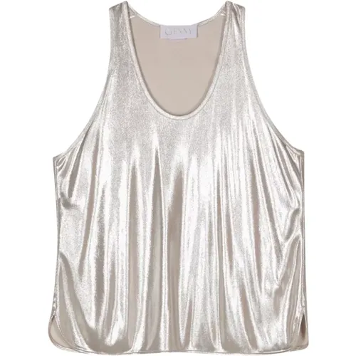 Silberne Topbekleidung für Frauen Ss24 , Damen, Größe: S - Genny - Modalova