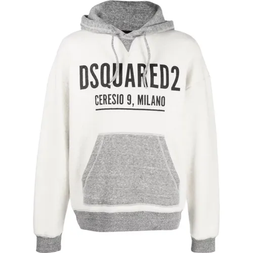 Grauer Mike Hoodie Pullover , Herren, Größe: S - Dsquared2 - Modalova