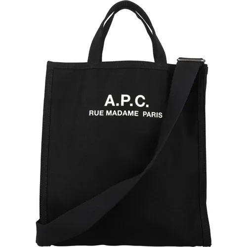 Schwarze Handtasche mit Zwei Griffen und Verstellbarem Schulterriemen - A.p.c. - Modalova