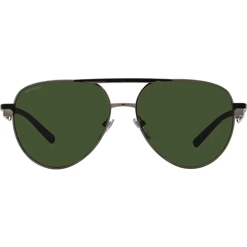 Metall Pilotenbrille mit dunkelgrünen Gläsern - Bvlgari - Modalova