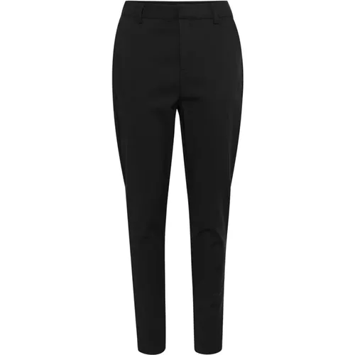 Schwarze Tiefe Skinny Hose , Damen, Größe: XL - Kaffe - Modalova