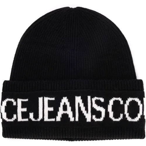 And White Wool Blend Versace Jeans Hat , male, Sizes: ONE SIZE - Versace Jeans Couture - Modalova