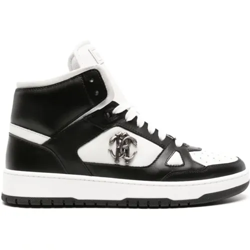 Schwarze Casual High-Top Sneaker , Herren, Größe: 45 EU - Roberto Cavalli - Modalova