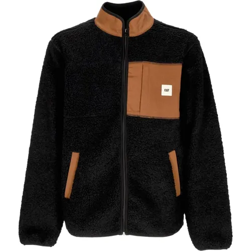 Sherpa Streetwear Jacke mit durchgehendem Reißverschluss - CAT - Modalova