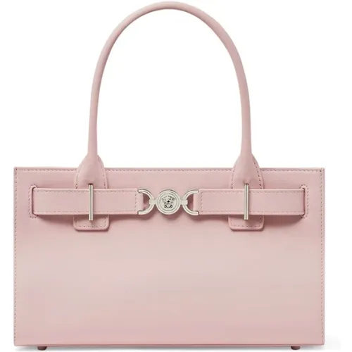 Rosa Kalbsleder Handtasche mit Medusa-Plakette - Versace - Modalova