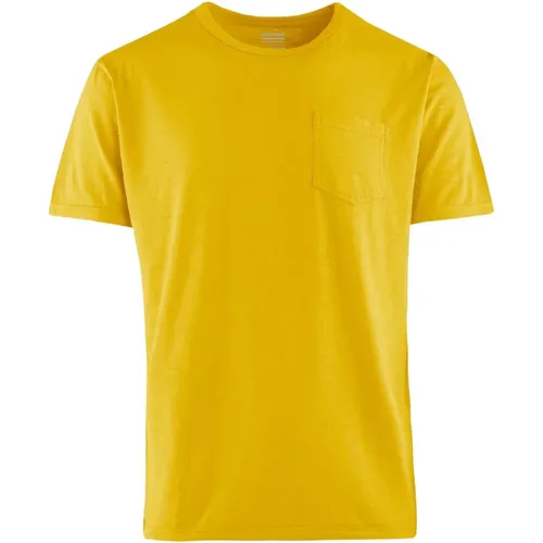 Men`s Slub Cotton T-Shirt with Pocket , male, Sizes: XS - BomBoogie - Modalova