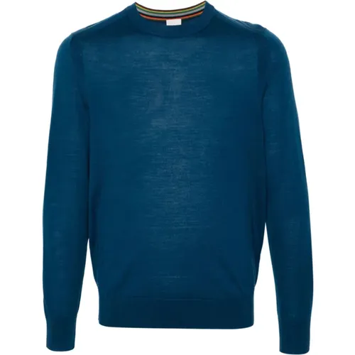 Cobalt Merino Wool Sweater , male, Sizes: S, L, M, 2XL, XL - Paul Smith - Modalova