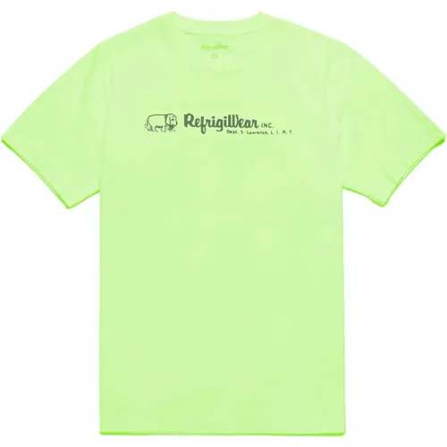Weiße Baumwoll-Rundhals-Logo-T-Shirt , Herren, Größe: S - RefrigiWear - Modalova