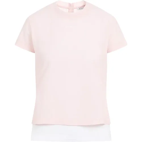 Lila Schicht-T-Shirt , Damen, Größe: XS - Alaïa - Modalova