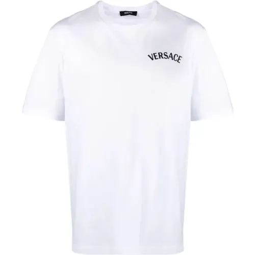 Stickerei und Stempeldruck T-Shirt , Herren, Größe: 2XL - Versace - Modalova