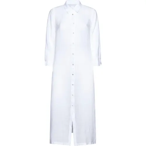 Linen Dress Classic Style , female, Sizes: XS - 120% lino - Modalova