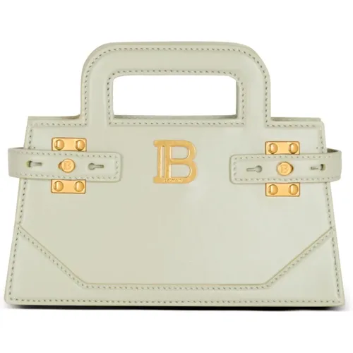 Kleine Tasche B-Buzz mit oberem Griff aus Kalbsleder - Balmain - Modalova