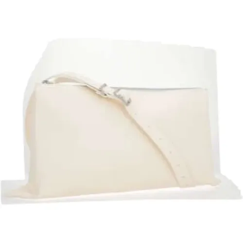 Ivory Leather Shoulder Bag with Silver Hardware and Zip Closure , female, Sizes: ONE SIZE - Jil Sander - Modalova