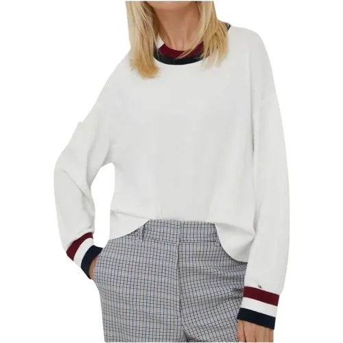 Women`s Sweater with Contrast Trims , female, Sizes: M - Tommy Hilfiger - Modalova
