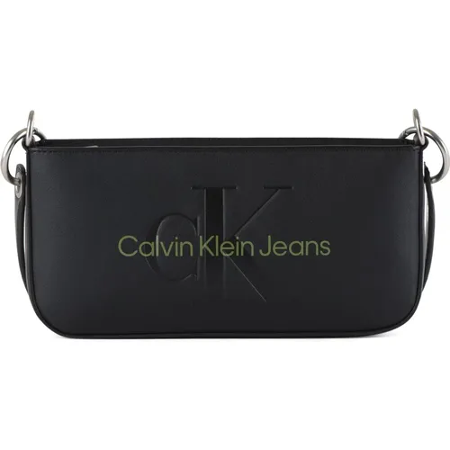 Schultertasche aus Kunstleder mit geprägtem Logo - Calvin Klein Jeans - Modalova