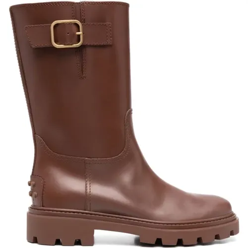 Marrone Scuro Gomma Boots , female, Sizes: 5 1/2 UK, 8 UK, 6 UK, 3 1/2 UK - TOD'S - Modalova