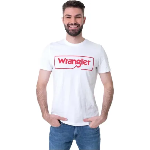Rahmen Logo T-shirt , Herren, Größe: XL - Wrangler - Modalova