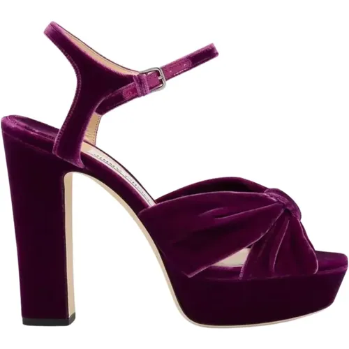 Velvet Platform Sandals Cross Straps , female, Sizes: 8 UK, 5 1/2 UK - Jimmy Choo - Modalova