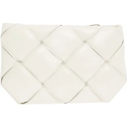 Weiße Intrecciato Clutch Tasche - Bottega Veneta - Modalova