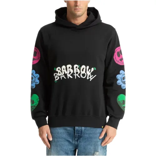 Patterned Logo Hoodie , male, Sizes: S, M - Barrow - Modalova