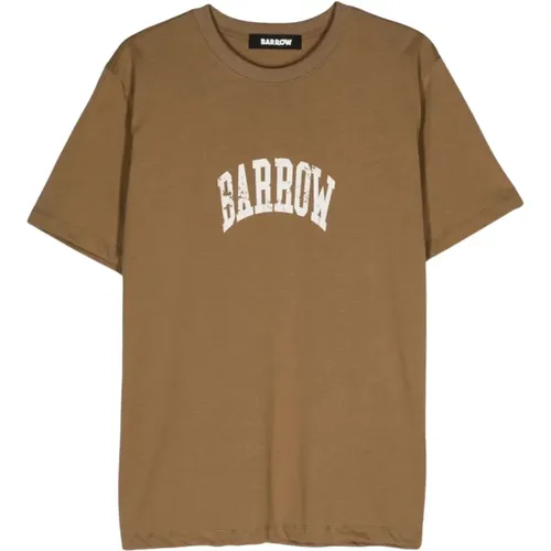 Logo Print Crew Neck T-shirt , male, Sizes: XL, S, L - Barrow - Modalova