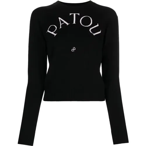 Logo Print Merino Wool Sweater , female, Sizes: S - Patou - Modalova