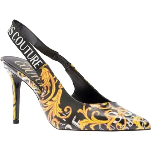 Fashion-forward Heeled Mules , female, Sizes: 3 UK - Versace Jeans Couture - Modalova