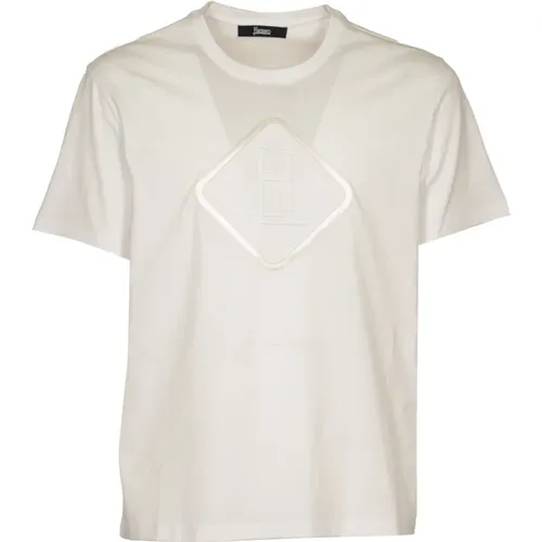 Weiße Compact Jersey T-Shirts und Polos , Herren, Größe: L - Herno - Modalova