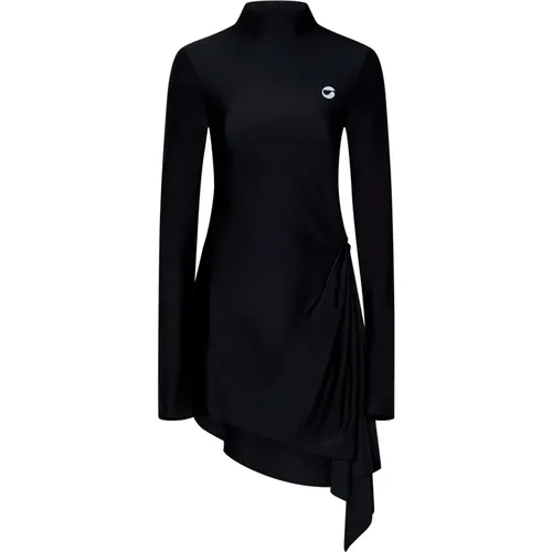 Schwarzes Slip-on Kleid mit hohem Kragen und langen Ärmeln - Coperni - Modalova