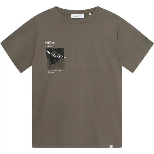 Artwork Print Cotton T-Shirt , male, Sizes: S, L, M, XL - Les Deux - Modalova
