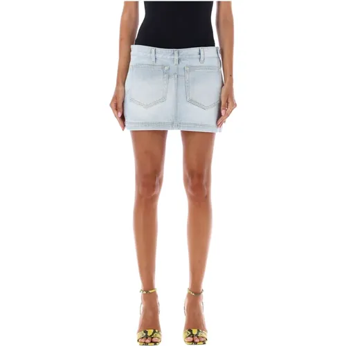 Sky Denim Mini Skirt , female, Sizes: W28 - The Attico - Modalova