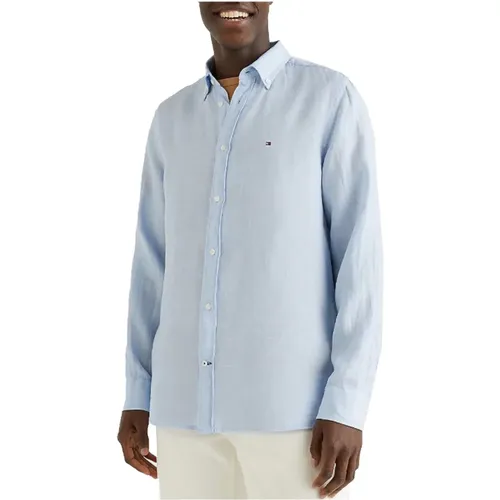 Breathable Linen Shirt , male, Sizes: XL - Tommy Hilfiger - Modalova