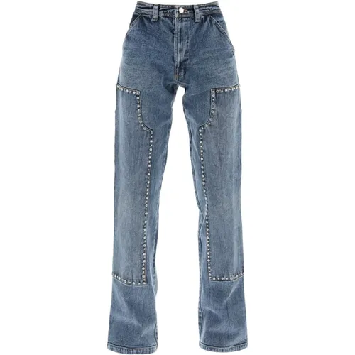 Gerade geschnittene Jeans mit Strasssteinen , Damen, Größe: M - DES Phemmes - Modalova