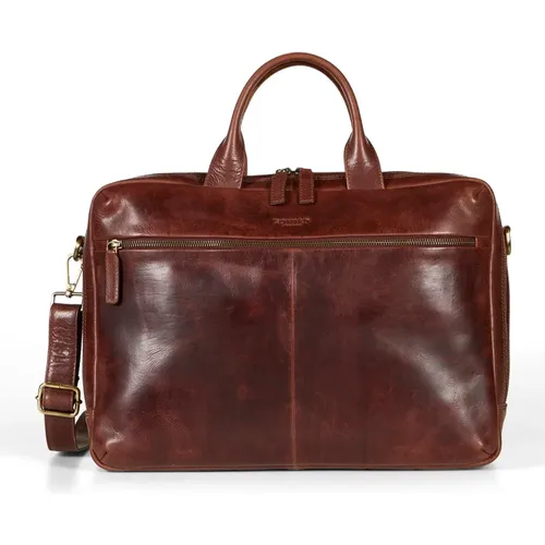 Leather Laptop Business Bag , male, Sizes: ONE SIZE - Howard London - Modalova