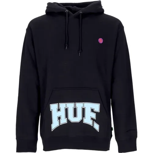 Schwarzer Hoodie mit Kängurutasche , Herren, Größe: L - HUF - Modalova