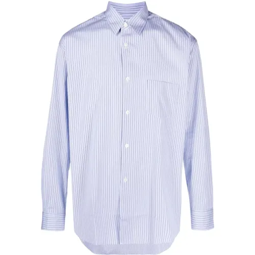 Hellblaues Baumwollhemd mit Knopfverschluss , Herren, Größe: XL - Comme des Garçons - Modalova