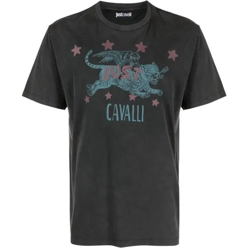 T-Shirts , Herren, Größe: L - Just Cavalli - Modalova