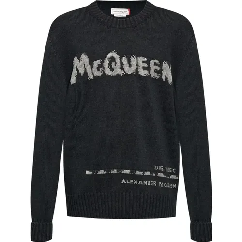 Cotton Graffiti Sweater , male, Sizes: L - alexander mcqueen - Modalova