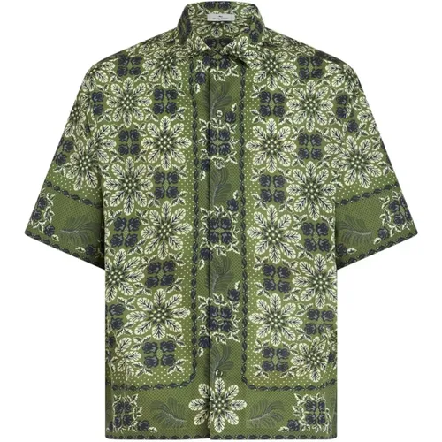 Geometric Floral Bowling Shirt , male, Sizes: L, 2XL - ETRO - Modalova