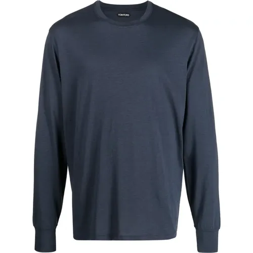 Lyocell/Cotton Crew Neck Sweatshirt , male, Sizes: 3XL - Tom Ford - Modalova