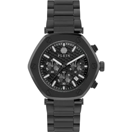 Hexagon Chrono Stainless Steel Watch , male, Sizes: ONE SIZE - Philipp Plein - Modalova