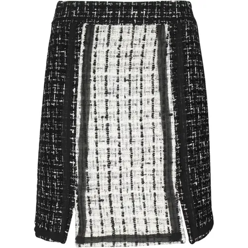 Bouclé Wollrock mit Seitenschlitzen , Damen, Größe: XS - Karl Lagerfeld - Modalova