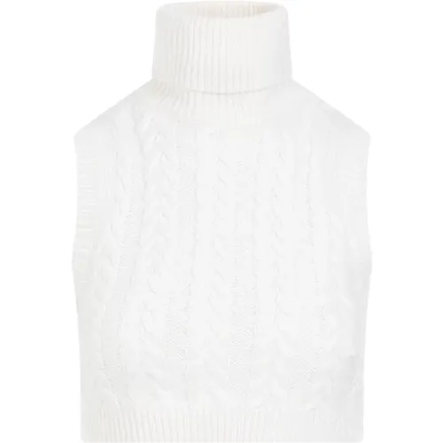 Neutral Sweater Vest with Braid Detail , female, Sizes: M, XS - Max Mara - Modalova