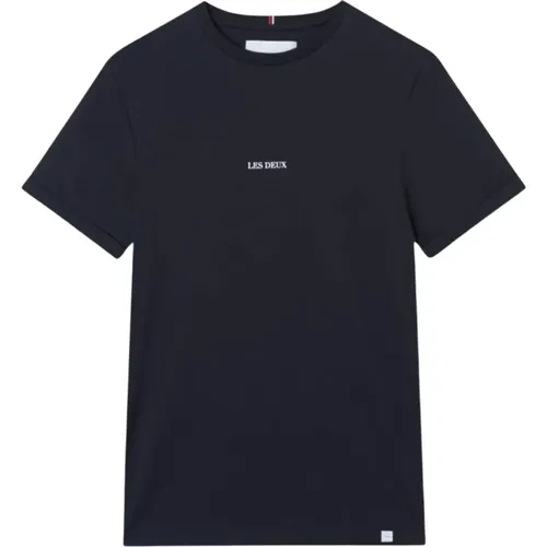 Cotton Crewneck Lens T-Shirt , male, Sizes: M, L, S, XL - Les Deux - Modalova