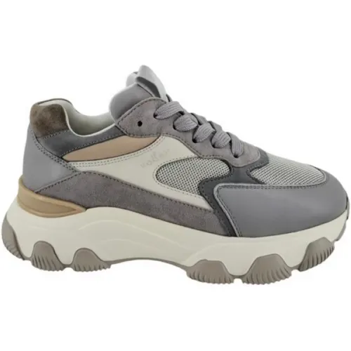 Grey Sneakers with Leather and Suede , female, Sizes: 3 1/2 UK, 3 UK, 5 UK, 2 UK, 6 UK, 4 1/2 UK, 4 UK - Hogan - Modalova