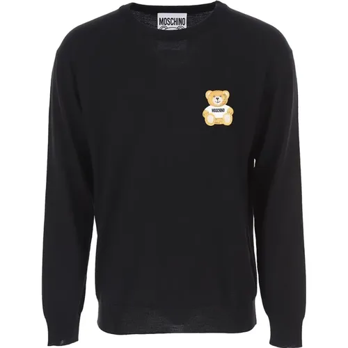 Schwarzer Teddybär Crewneck Sweatshirt , Herren, Größe: L - Moschino - Modalova